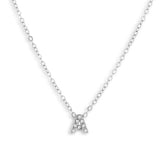 Crystal A Initial Necklace