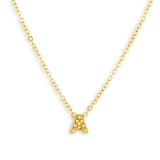 Crystal A Initial Necklace